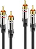 sonero S-AC700-020 audio kabel 2 m 2 x RCA Zwart