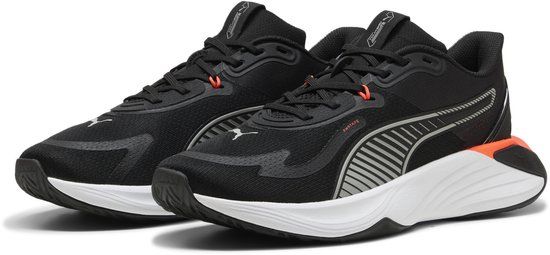 PUMA PWR Hybrid TR Unisex Sportschoenen - PUMA Black-PUMA White-Glowing Red-Gray Echo