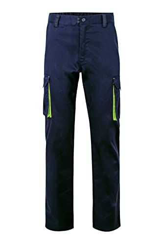 Velilla 103008S - Broek - Maat 44 - Marineblauw/Geel Fluorescerend
