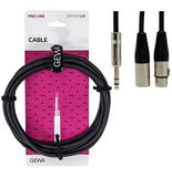 GEWA Tussenkabel Pro Line 1,5m, zwart, REAN stekker, 1x 6,3 mm stereo jack - 1x XLR(m) & 1x XLR (f), 190730