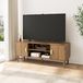 Support TV, 120 cm, design milieu du siècle, convient aux téléviseurs jusqu'à 55 pouces, avec 2 armoires