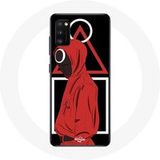 Maniacase Hoesje voor Samsung Galaxy A41 Squid Game logo symbolen driehoek vierkant cirkel Zwarte achtergrond