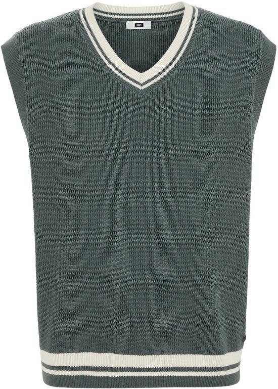 WE Fashion Heren regular fit spencer met contrast en structuur