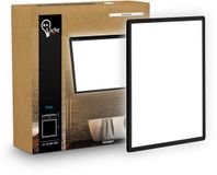 B.K.Licht Shallow - LED Badkamerlamp Plafonniere - paneel plafondlamp - badkamerverlichting met neutraal wit licht - IP44 - 42 x 42 cm - zwart
