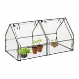 Relaxdays Kweekkas, 92 x 180 x 92 cm, 2 Deuren, Folie, Plantenkas, Zonder Bodem, Transparant