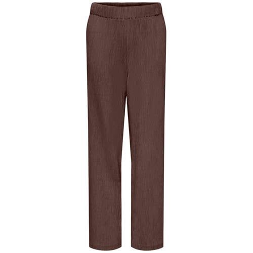 ONLY KIDS ONLY GIRL straight casual broek met textuur donkerbruin