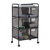 Mind Reader 6DRMESH-BLK 6-lade opbergbak Organizer, multifunctionele winkelwagen, zwart, metaal