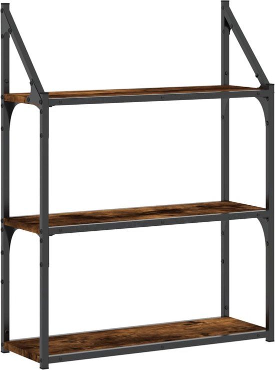 VidaXL Wandrek 3-laags Hout Eiken Bruin