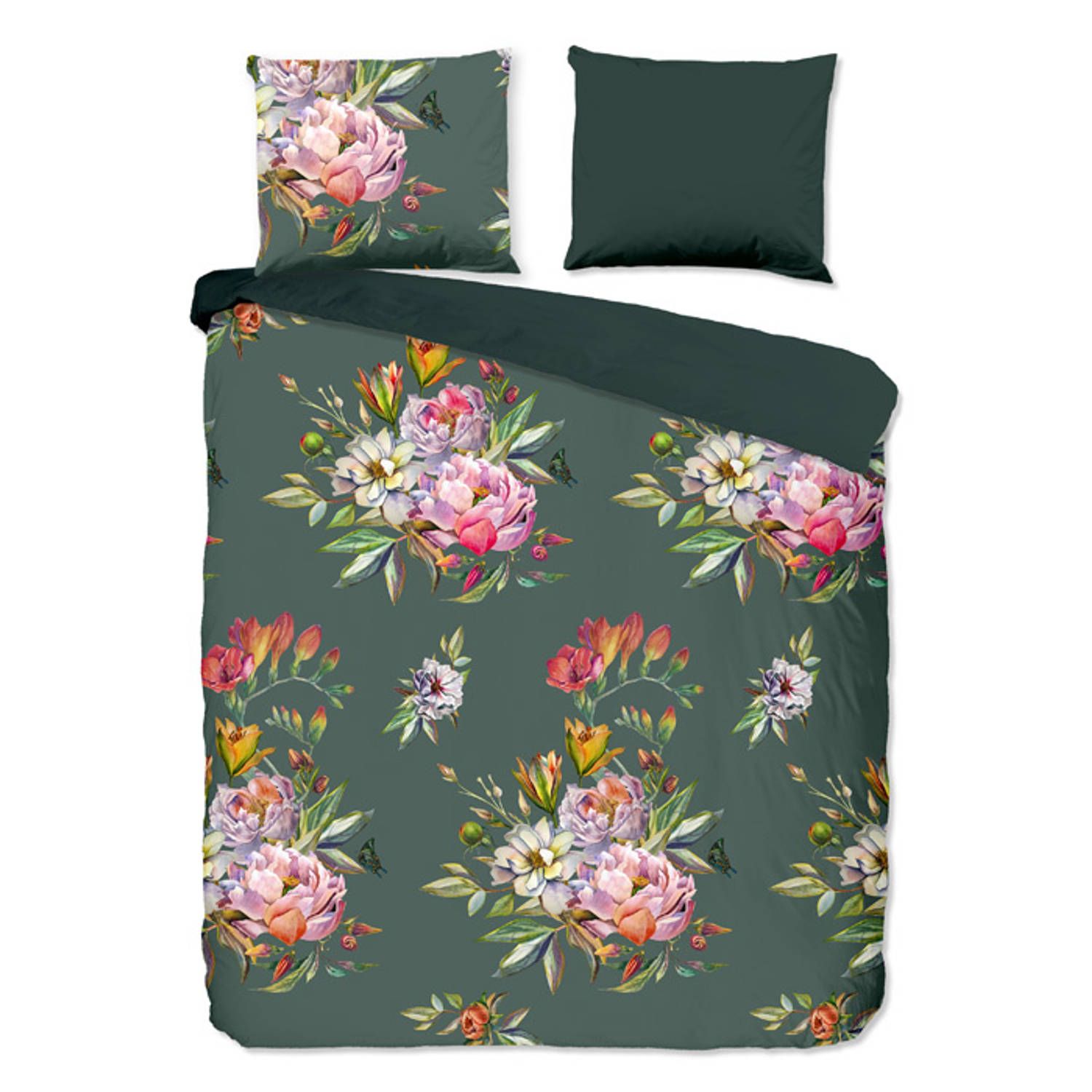 iSleep dekbedovertrek chacha 30324 - groen - lits-jumeaux 240x200/220 cm