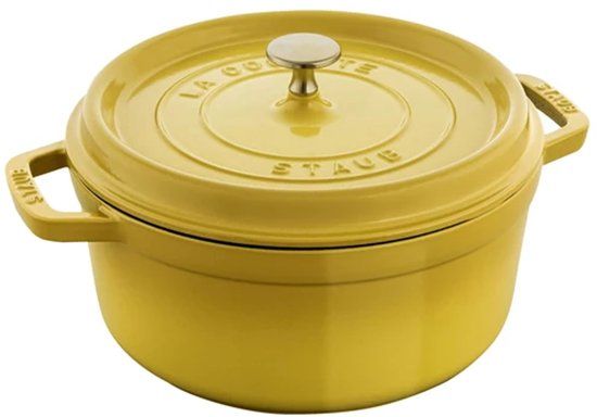 STAUB Geëmailleerde gietijzeren stoofpan met deksel, 24 cm, 3,70 l, Citroen