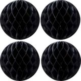 Fest-Dekor Gmbh Boules de Noël en papier - 4 pièces - Noir - 10 cm