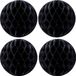 Fest-Dekor Gmbh Boules de Noël en papier - 4 pièces - Noir - 10 cm