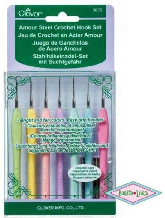 Clover Amour haaknaalden set 0.6 - 1.75 mm haaknaaldenset - 7 haaknaalden