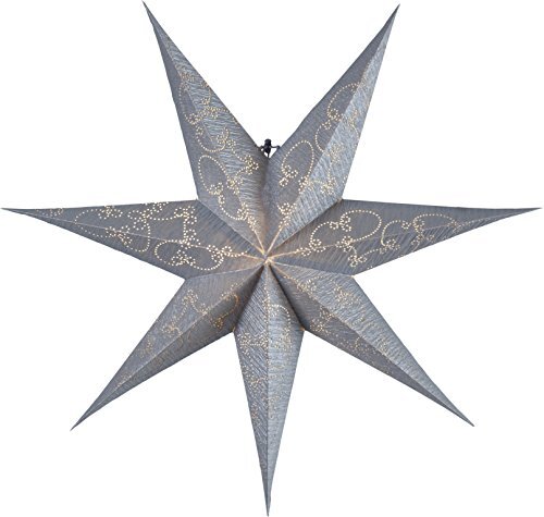 Star 501-20, papieren ster"Decorus", 7 punten, papier, zilver, 1,5 x 6,3 x 6,3 cm