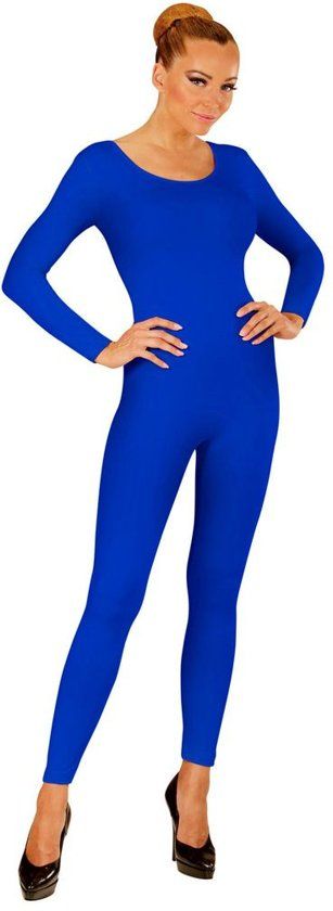 Widmann Dans & Entertainment Kostuum Unicolor Body Volwassen Lang Blauw Vrouw XL
