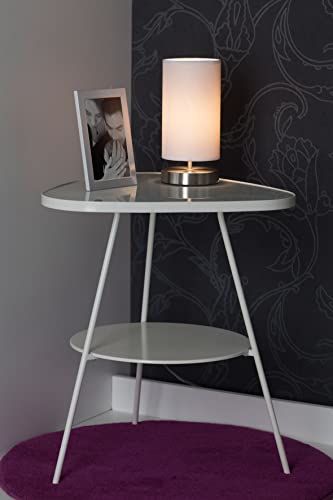Brilliant Tafellamp - decoratieve tafellamp met textielkap - ijzer/wit - 26 cm