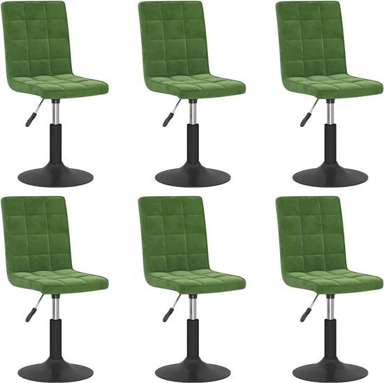 vidaXL Eetkamerstoelen draaibaar 6 st fluweel donkergroen