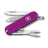Victorinox Taschenmesser Classic SD Colors (7 Funktionen, Klinge, Schere, Nagelfeile), klein, Blister, 58 mm, Tasty Grape