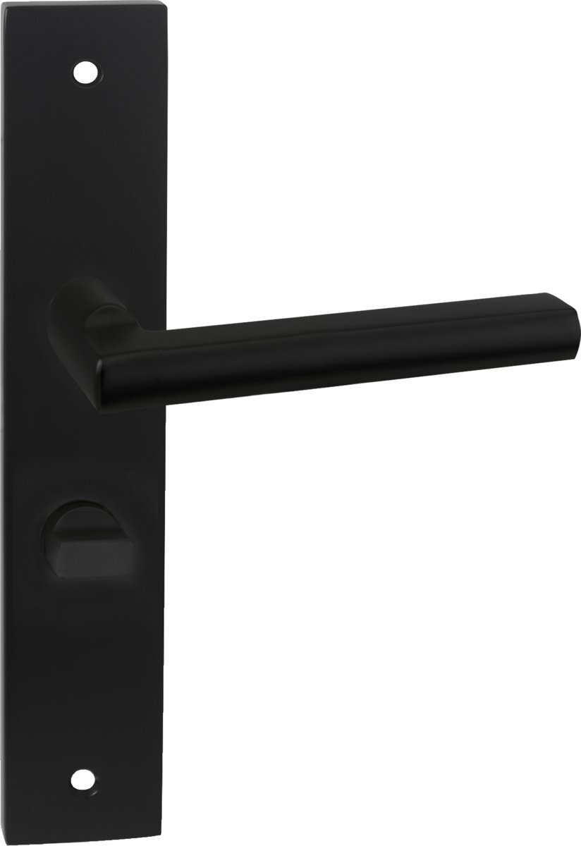 Impresso binnendeurbeslag Redhill - Vierkant deurschild met schroef en toiletsluiting - Aluminium - Zwart
