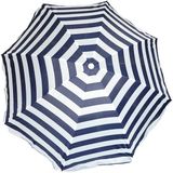 Gebro Parasol - blauw/wit - gestreept - D160 cm - UV-bescherming - incl. draagtas