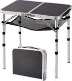Relaxdays Campingtafel - 60x60x40 cm - Inklapbaar - Hoogte Verstelbaar - Zwart