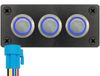 ProRide Interrupteur à bouton-poussoir en métal 12-24V OFF-(ON) - Panneau encastré triple - 19mm - IP67 - Indicateur LED Bleu