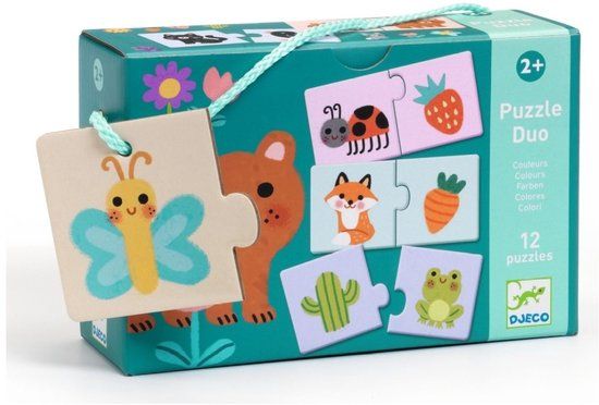 Djeco Puzzel duo - Kleuren - 12 x 2 stukjes