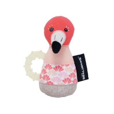 Les Deglingos Rammelaar Flamingo - Roze - 2020
