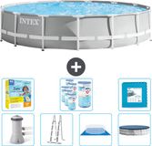 Intex Rond Prism Frame Zwembad - 457 x 107 cm - Grijs