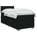 vidaXL Boxspringbed met matras met hoofdeinde Zwart 90 x 190 cm Stof