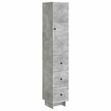 vidaXL - Bank loungeset - Bewerkt hout - Betongrijs