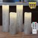 Rhytsing 4 vlamloze Led stompkaarsen met timer, realistisch Led kaarsen zilver rustiek design met warmwit licht, Hoogte 15/20,5cm, Afstandsbediening en Batterijen inbegrepen