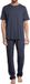 Schiesser Heren pyjama Night & Home donkerblauw Korte mouw Effen 100% Katoen XL