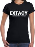 Bellatio Decorations Extacy T-shirt zwart voor dames - Katoen - XL