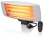 Brandson chauffages d'extérieur, chauffages infrarouges, avec télécommande et fixation murale, 1800 W, chaleur directe, grille de sécurité, inclinable à 25°, adapté à un usage intérieur et extérieur, gris