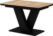 Vicco Eettafel Fenaro, Goudkleurig Eiken/Zwart, 120-160 x 80 cm uitschuifbaar