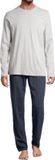 Schiesser Heren pyjama Night & Home donkerblauw gestreept / grijs 100% Katoen Lange mouw XL