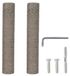 Poteau griffoir Sisal naturel de remplacement, poteau griffoir M8, pièces de tige de recharge pour rénovation, gris, vis incluses