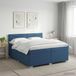 vidaXL Boxspringbed met matras met hoofdeinde Blauw 200 x 200 cm Stof