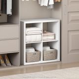 Furinno Kubieke open rug multifunctionele kleding en kast opslag organizer plank, 4-kubus, wit