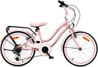 Sun Baby Heart Bike Fiets voor een meisje van 6 tot 10 jaar, 20 inch Roze, 6 versnellingen Shimano, kinderfiets in hoogte verstelbaar