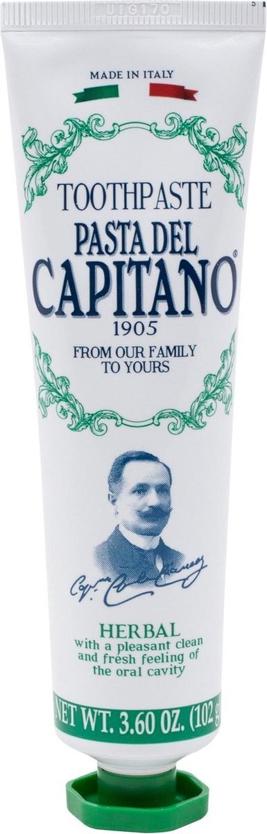 Pasta del Capitano 1905 Natural Herbs - Tandpasta - Met natuurlijke kruidenextracten voor een grondige reiniging en hygiëne. Zonder parabenen