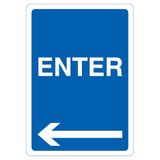 V Safety Enter - pijl links 210 x 297 mm (A4) - 3 mm reflecterend aluminium composiet veiligheidsteken