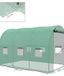 Serre tunnel de jardin 3 x 2 mètres, 6 m² - Système d'irrigation intégré - 6 fenêtres - Porte roulante - Vert olive