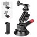 NEEWER 3 inch zuignap camera montagebeugel met kogelkop magische arm, 1/4 inch ARRI-gaten, snelsluiting autohouder met houder en actiecamera-adapter compatibel met DJI Insta360, CA104
