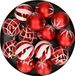 Feeric Christmas boules de Noël décorées - 25x pce - 6 cm - Rouge - plastique