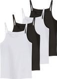 NAME IT NKFSTRAP TOP 4P SOLID NOOS Fille Débardeur Noir Coton Taille 122/128 (Set de 4)