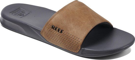 Reef One Slidegrey/Tan Heren Slippers - Grijs/Cognac - Maat 40