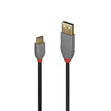 LINDY 36885 0,5 m USB 2.0 type C naar A-kabel, antraciet