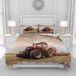 TRANKIELO® - Housse de couette 3D motif tracteur 200 x 200 cm - Microfibre - Doux et confortable - Ensemble 3 pièces avec fermeture éclair